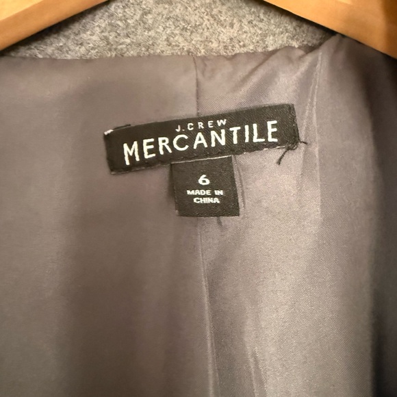 J Crew Gray Wool Coat with Gold Zipper - Picture 4 of 5